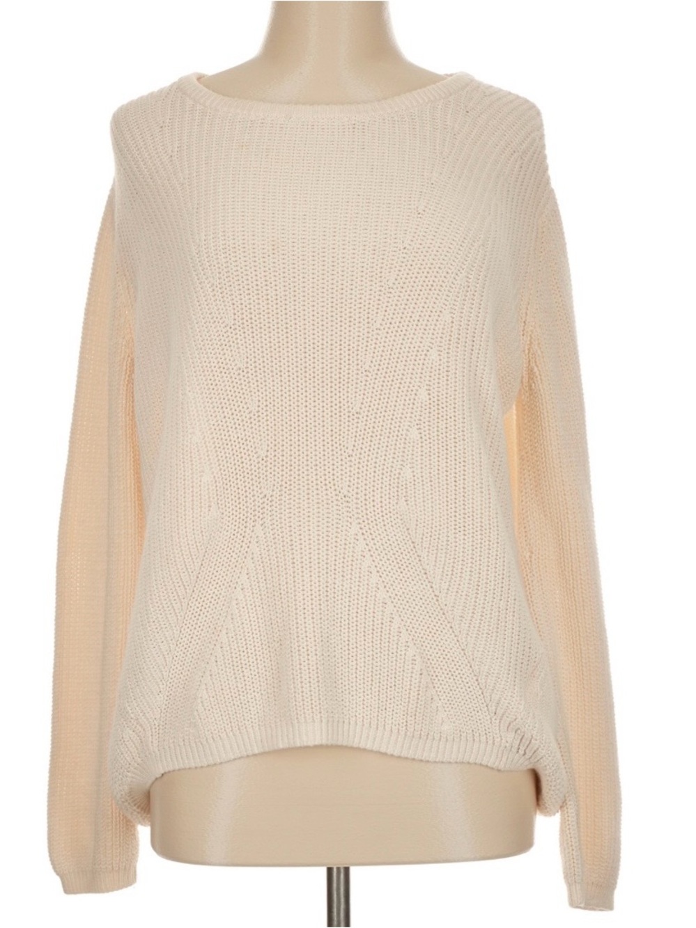 Banana Republic ivory neutral minimalist flowy loose fit natural cotton sweater